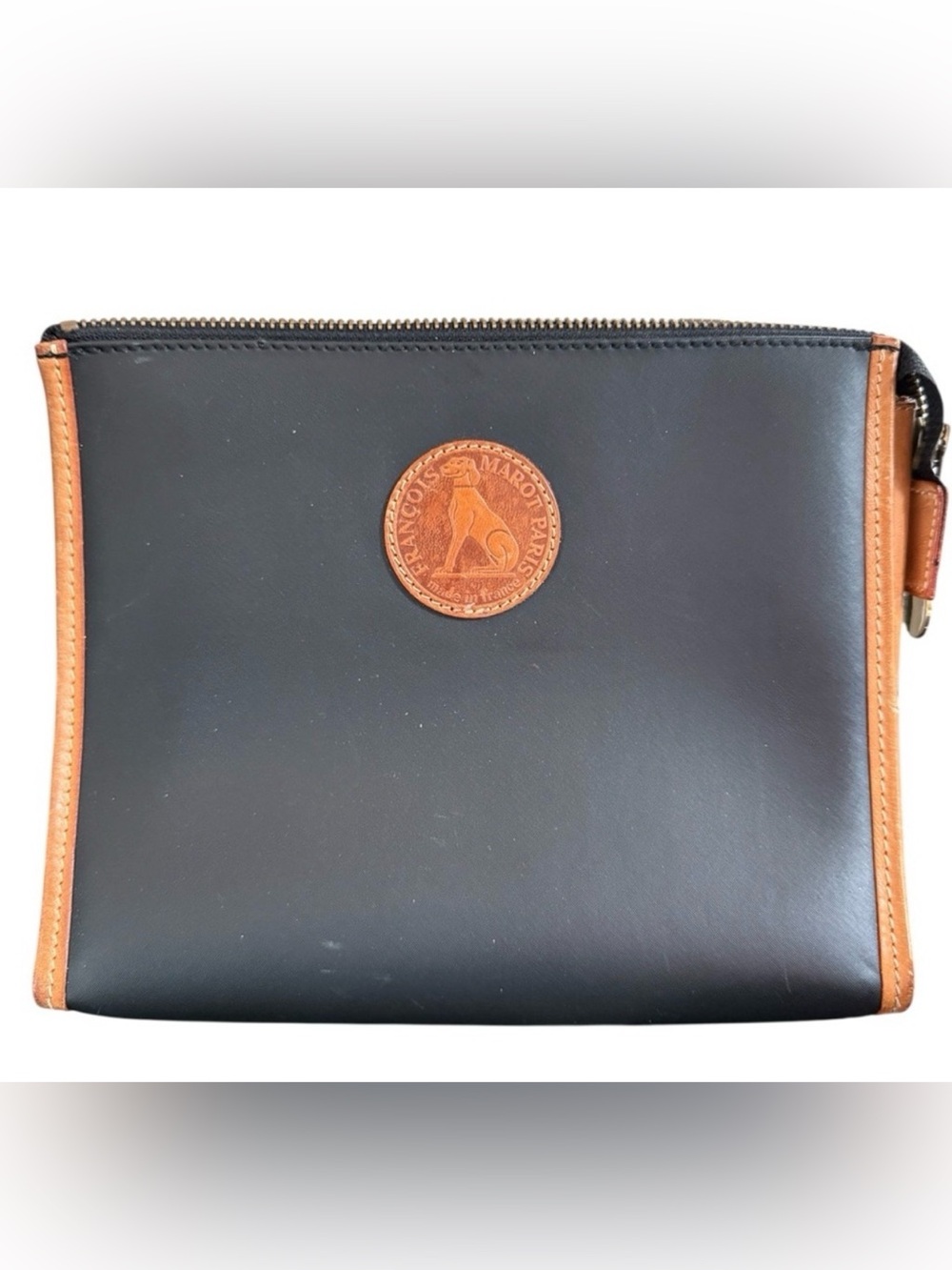 Vintage Francios Marot Paris Full Leather Clutch Pouch Bag